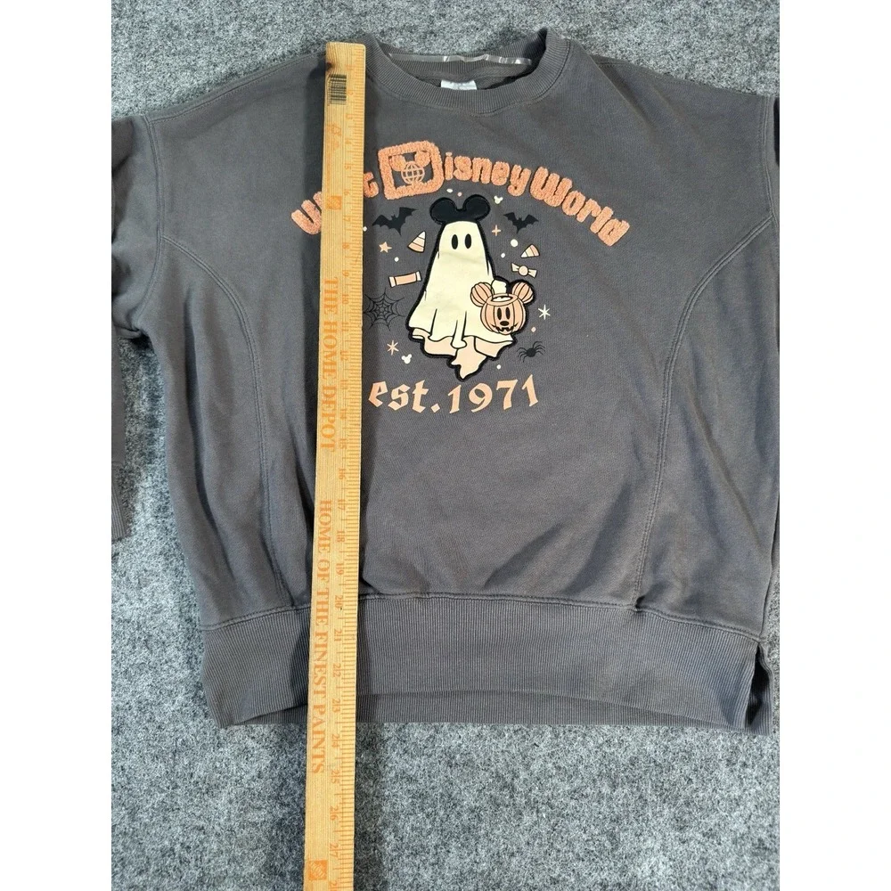 2024 Disney World Mickey Ears Hat Ghost Embroidered Crewneck Sweatshirt XS